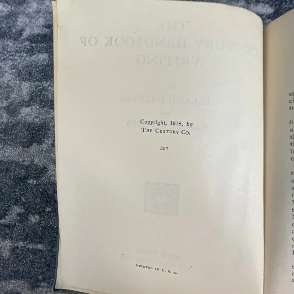 The Century Handbook of Writing 1918 Vintage Hardcover Garland Greever Textbook